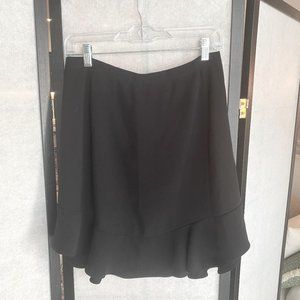 J. Crew Black High Wasted Ruffle Hem Mini Skirt, Size 6